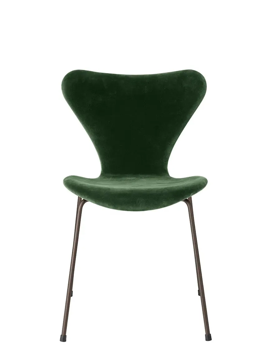 3107 Stol, fuldpolstret velour af Arne Jacobsen