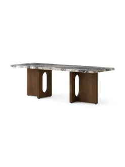 Androgyne Lounge Table, grey galaxy marble/wood fra Audo Copenhagen