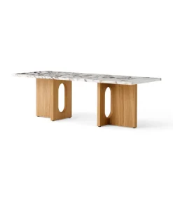 Androgyne Lounge Table, grey galaxy marble/wood fra Audo Copenhagen