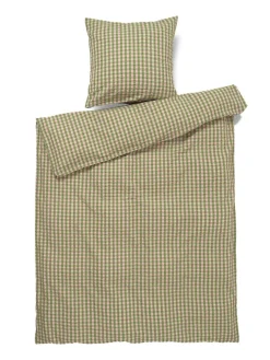 Bæk & Bølge Sengetøj, grøn/sand fra Juna