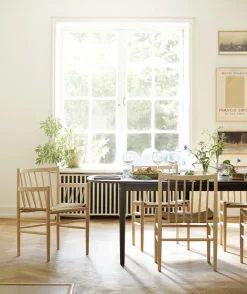 C63E Bjørk Spisebord inkl. 2 Tillægsplader, olieret eg fra FDB Møbler