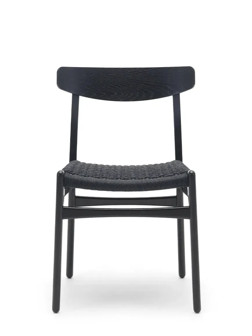CH23 Spisestol, sort eg med sort flet af Hans J. Wegner