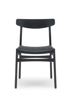 CH23 Spisestol, sort eg med sort flet af Hans J. Wegner