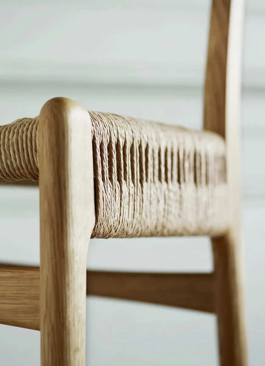 CH23 Spisestol, sort eg med sort flet af Hans J. Wegner