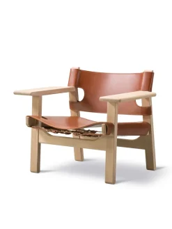 Den Spanske Stol i cognac læder, valnød olie af Børge Mogensen