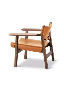 Den Spanske Stol i cognac læder, valnød olie af Børge Mogensen
