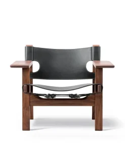 Den Spanske Stol i cognac læder, valnød olie af Børge Mogensen