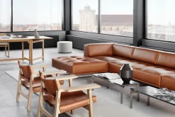 Den Spanske Stol i cognac læder, eg olie af Børge Mogensen