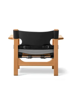 Den Spanske Stol i cognac læder, eg olie af Børge Mogensen