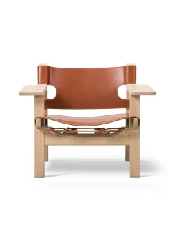 Den Spanske Stol i cognac læder, eg sæbe af Børge Mogensen