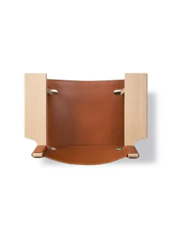 Den Spanske Stol i mørkebrun læder, eg sæbe af Børge Mogensen