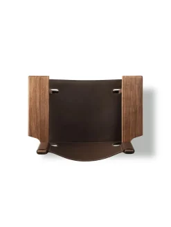 Den Spanske Stol i mørkebrun læder, eg sæbe af Børge Mogensen