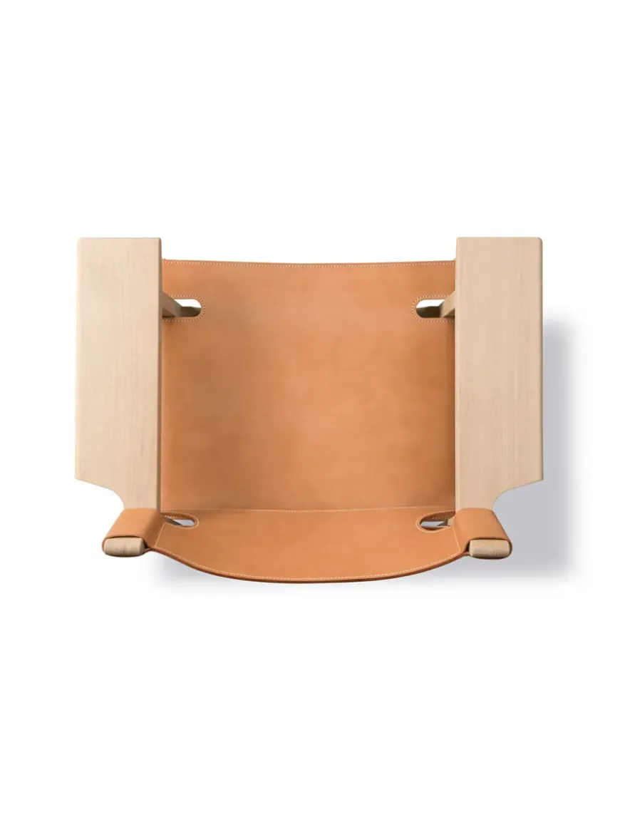 Den Spanske Stol i mørkebrun læder, Røget eg olie af Børge Mogensen