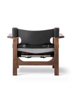 Den Spanske Stol i mørkebrun læder, Røget eg olie af Børge Mogensen