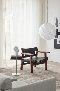 Den Spanske Stol i naturfarvet læder, eg olie af Børge Mogensen