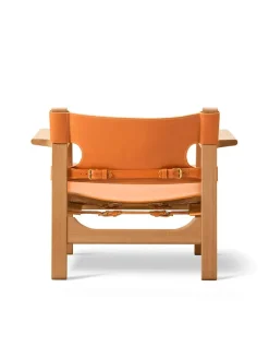 Den Spanske Stol i naturfarvet læder, eg sæbe af Børge Mogensen