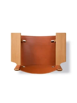 Den Spanske Stol i sort læder, eg sæbe af Børge Mogensen