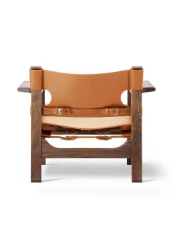 Den Spanske Stol i sort læder, røget eg olie af Børge Mogensen