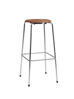 Dot Høj Barstol m. 4 ben, valnød finer af Arne Jacobsen