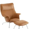 Doze Lounge Chair inkl. Fodskammel, cognac refine leather fra Muuto