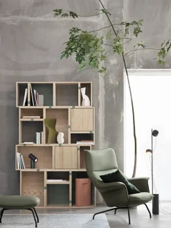 Doze Lounge Chair inkl. Fodskammel, cognac refine leather fra Muuto