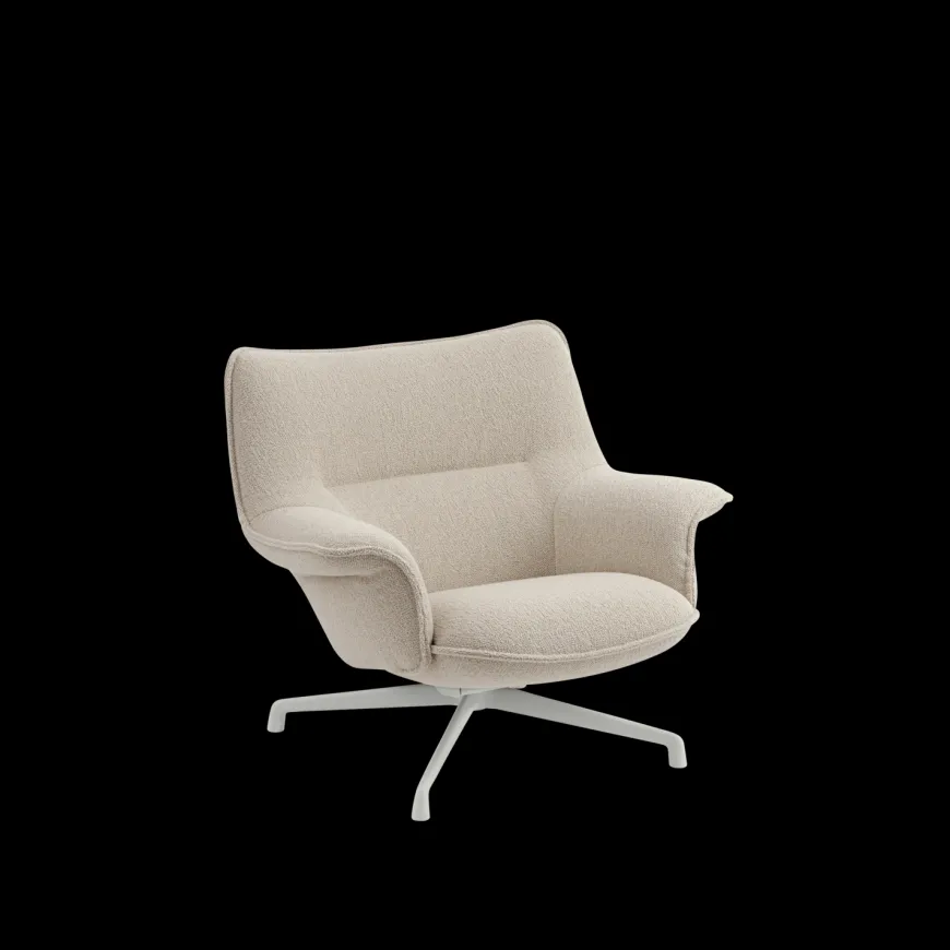 Doze Lounge Chair, Low Back, Heath tekstil, Tube base fra Muuto