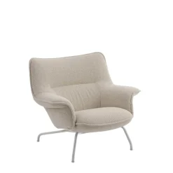 Doze Lounge Chair, Low Back, Ocean 80/tekstil, Tube base fra Muuto