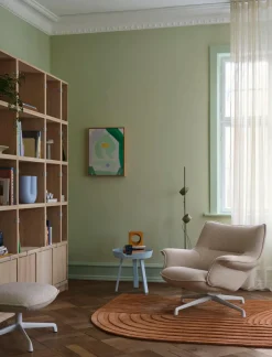 Doze Lounge Chair, Low Back, Ocean 80/tekstil, Tube base fra Muuto