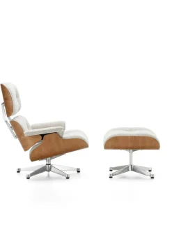 Eames Lounge Chair inkl. Fodskammel, valnød/Nubia fra Vitra