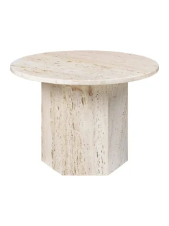 Epic Coffee Table Ø60 cm, travertine fra GUBI