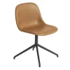 Fiber Side Chair, læder, Swivel Base fra Muuto