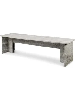 Fjer Sofabord 160 cm, travertin silver fra Wabi Sabi Nordic