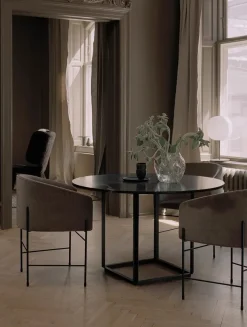 Florence spisebord Ø120, white carrera fra New Works