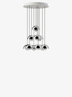 Flowerpot Chandelier VP10, 10 pendants reversed fra &Tradition