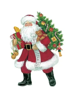 Gavemærker, julemand, 4 stk. fra Caspari