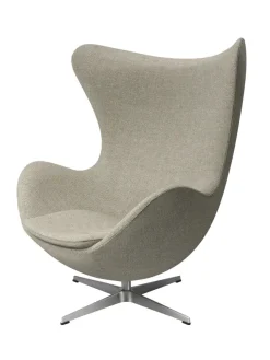 Ægget, sort læder/aluminium af Arne Jacobsen