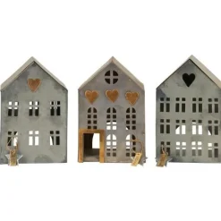 Hus til fyrfadslys Stillenat - 3 stk. ass. fra Ib Laursen