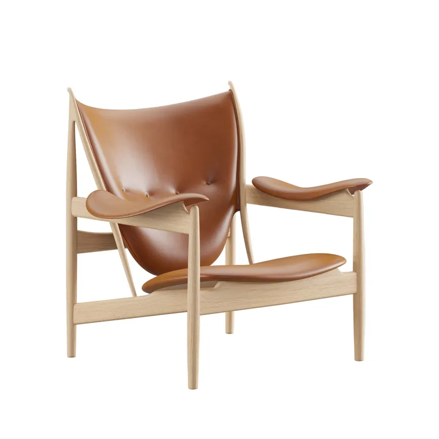 Høvdingestol, eg klar olie af Finn Juhl