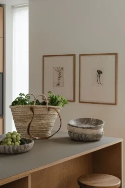 Hyben Skål, travertin silver fra Wabi Sabi Nordic