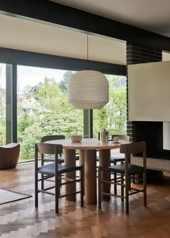 J39 Folkestolen Sædepolstret, Cognac Læder af Børge Mogensen