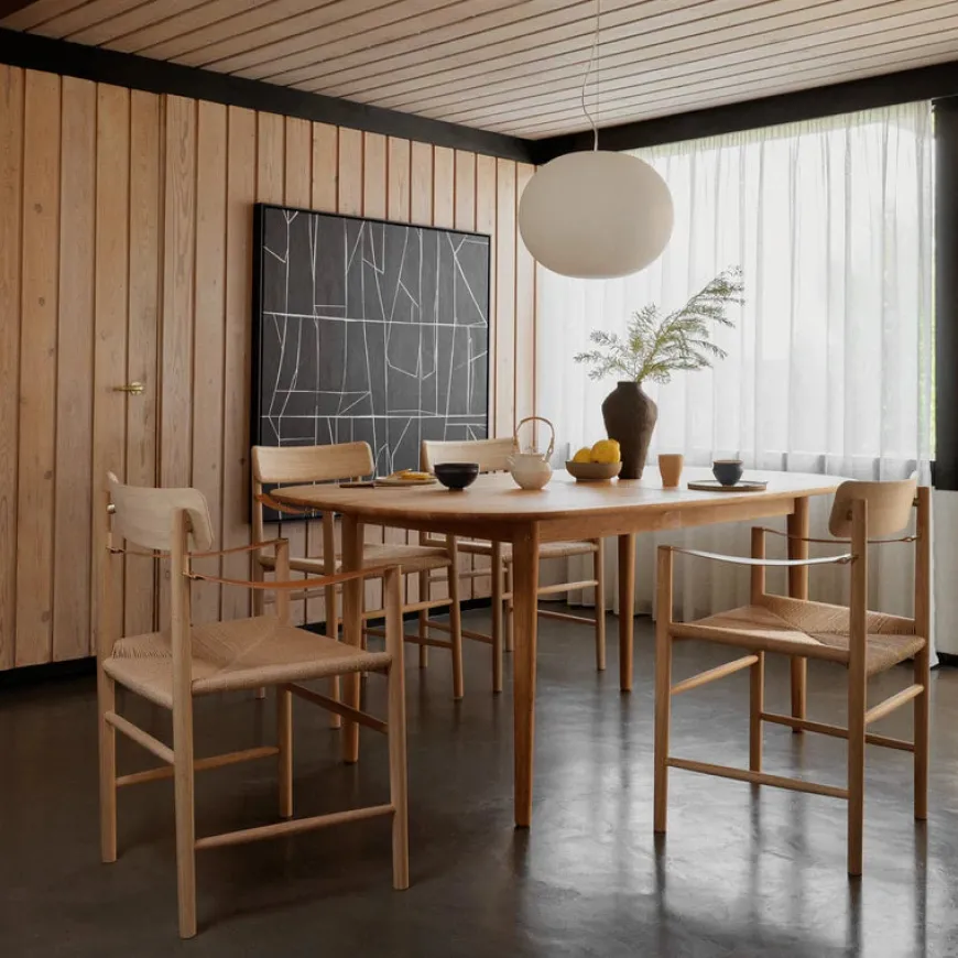 J186 Hesberg spisebordsstol, olieret eg fra FDB Møbler