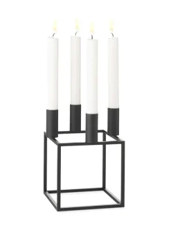 Kubus 4 Lysestage, sort fra Audo Copenhagen