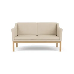 L45 MK154 2 pers. sofa, sort læder af Mogens Koch