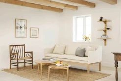 L43 MK46 Sofa, beige tekstil af Mogens Koch