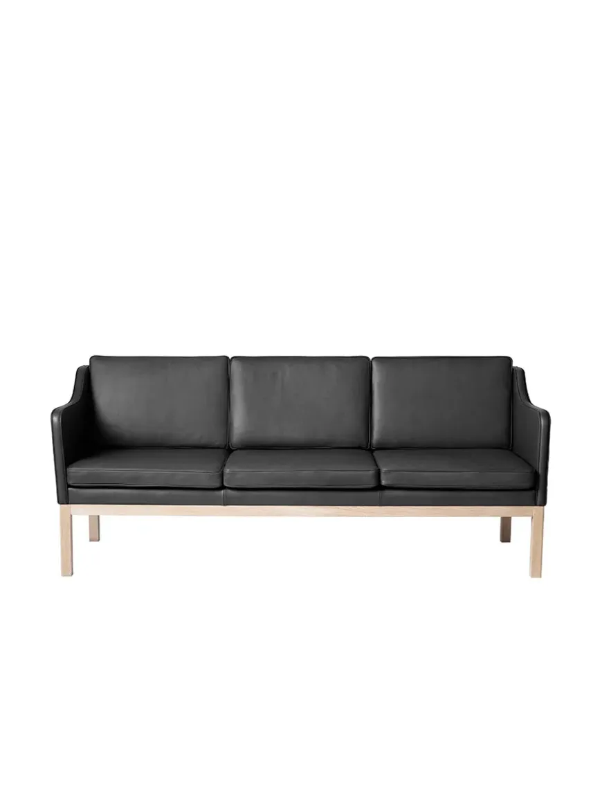 L43 MK46 Sofa, sort læder af Mogens Koch