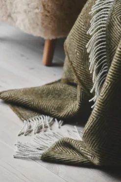 Livø Plaid, seaweed fra Silkeborg Uldspinderi