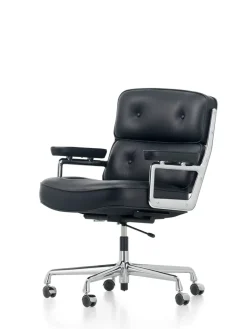 Lobby Chair ES 104 kontorstol, sort læder fra Vitra