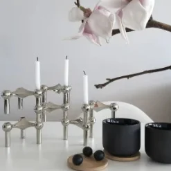 Lys i hvid til Nagel lysestage