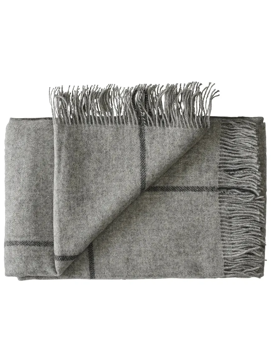 Mandø Plaid, light grey fra Silkeborg Uldspinderi