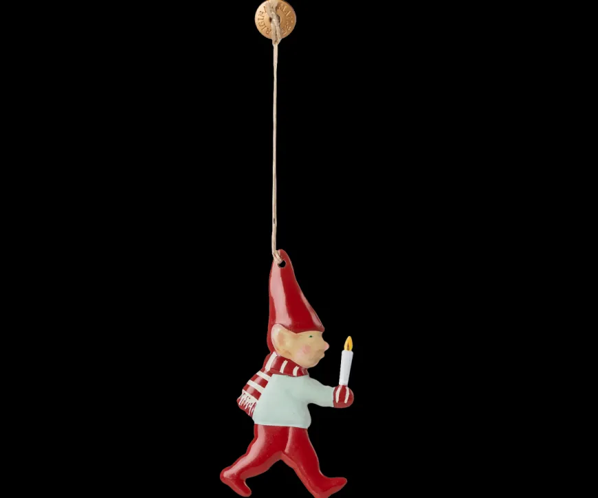 Metal ornament, Nisse med sukkerstok fra Maileg